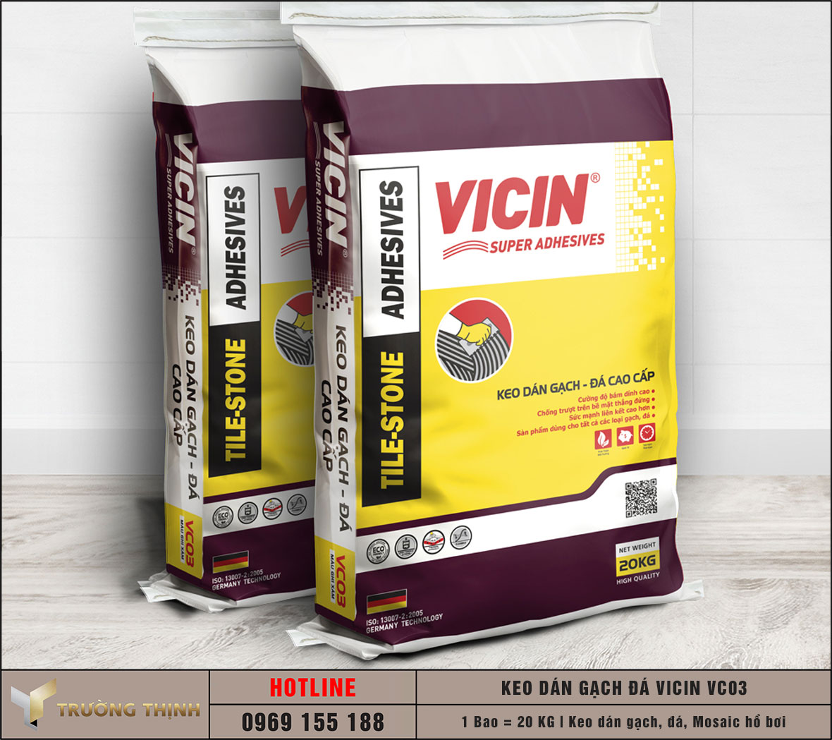 Keo dán gạch Mosaic VICIN VC03 | Chuyên Dụng Cho Bể Bơi & Spa