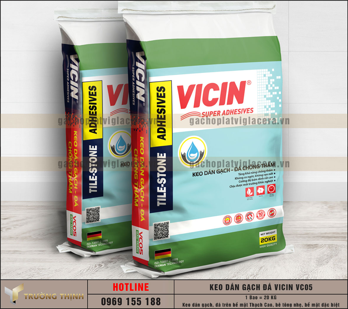 Keo dán gạch đá trên bề mặt thạch cao bê tông VICIN VC05 giá rẻ