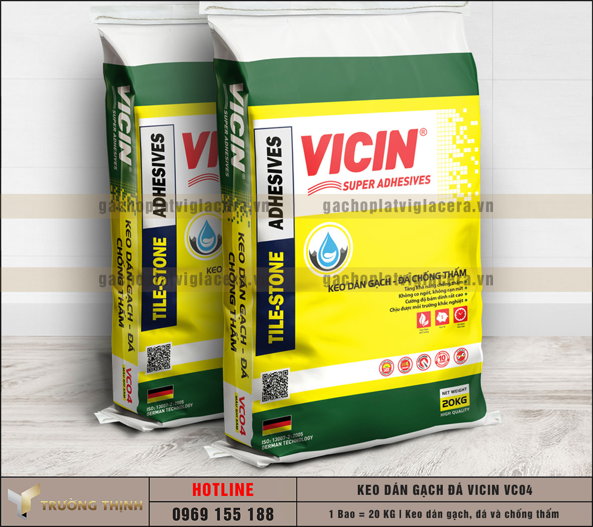 Keo dán gạch đá và chống thấm VICIN VC04 | Siêu bám dính - Trường Thịnh